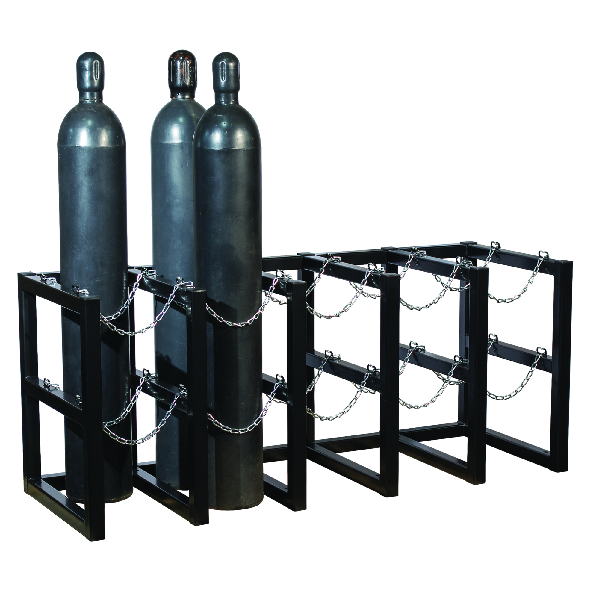 Justrite Gas Cylinder Storage Rack — 5 Wide x 2 Deep, 10 Cylinder Capacity, Steel, Model# 35172
